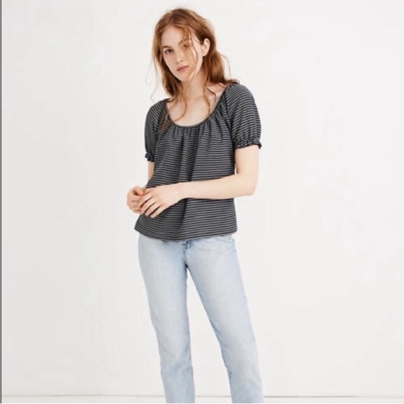 Madewell Texture and Thread Stripe NWT
Rouched Neck and Sleeves Top - Picture 1 of 12